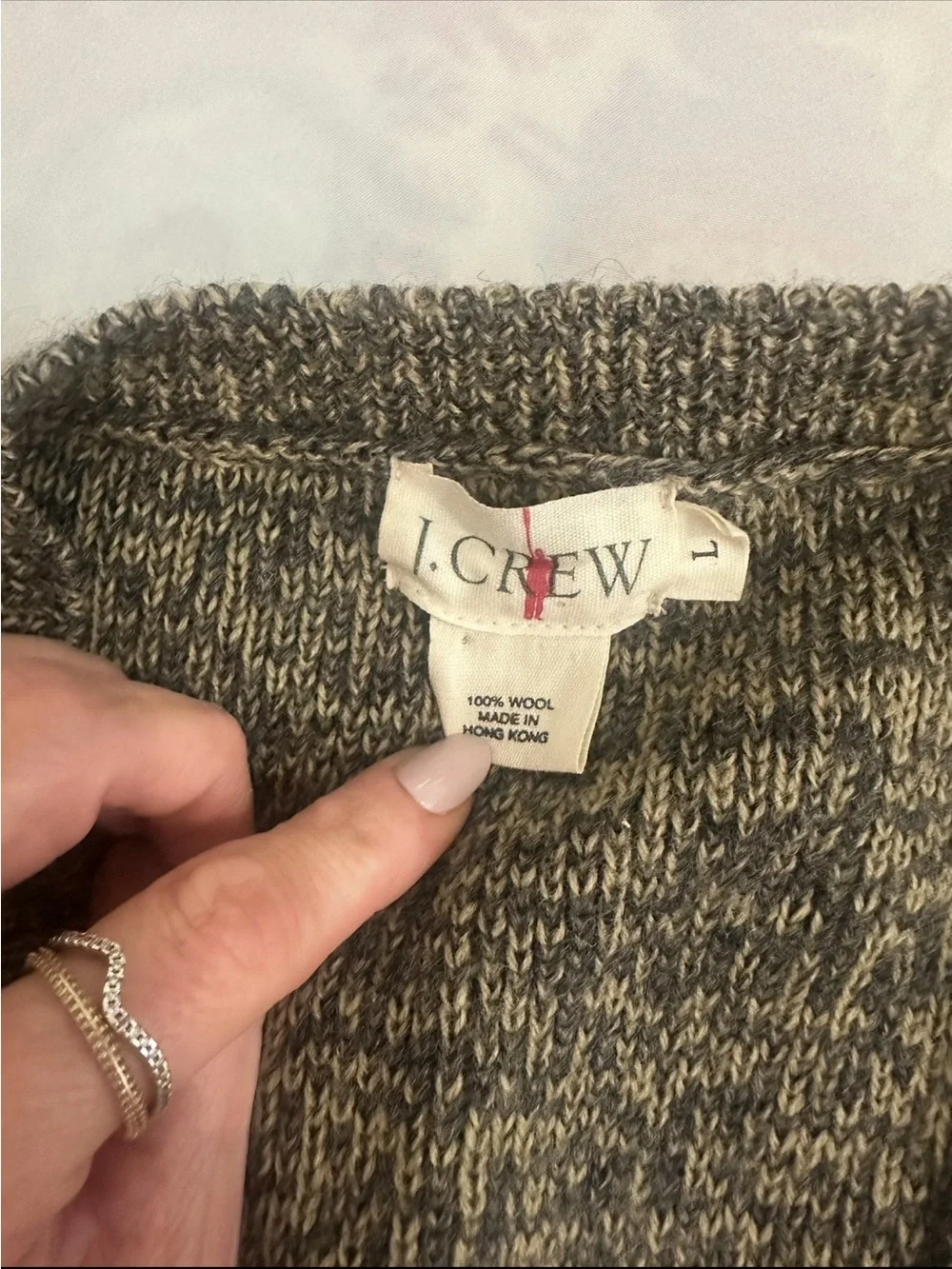 J.Crew Marled Knit Button Front Sweater Vest  Size Large Classic Layering Piece